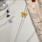 19Cm Cute Bowtie Glass Heat-Resistant Straw Reusable Cocktail Juice Drinking Straw for Festival Wedding Party