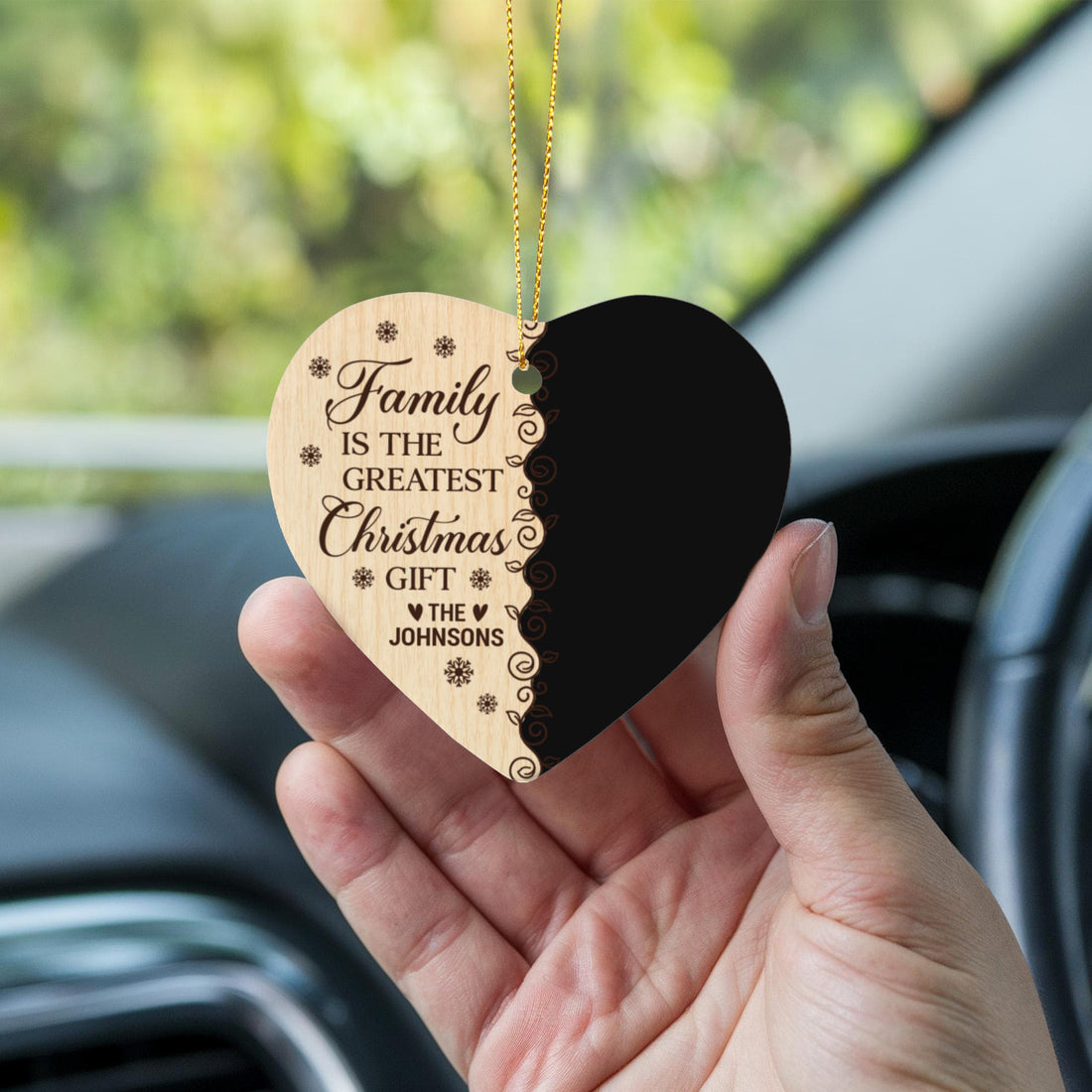 Personalized Family Photo Heart Ornament – Custom Family Name Ceramic Christmas Ornament, Holiday Keepsake for Parents &amp; Grandparents