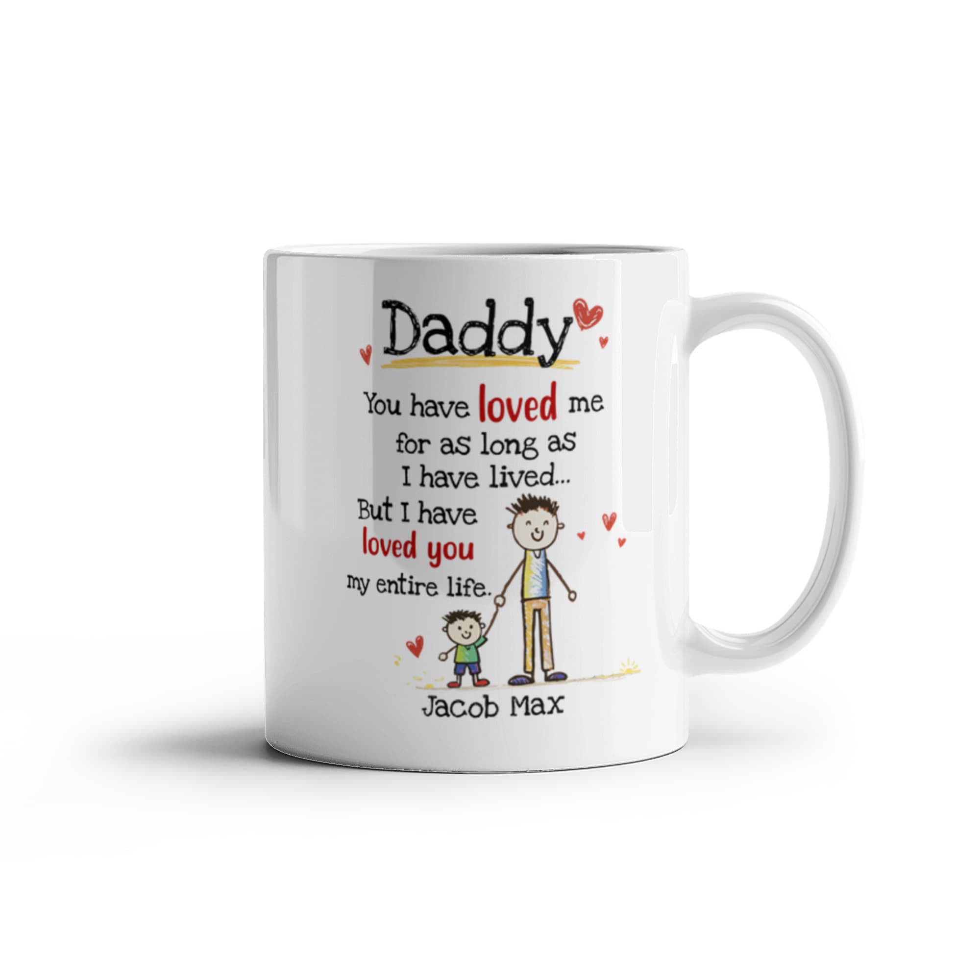 Daddy Personalized Mug from Kids – Custom Dad Coffee Mug with Kids Names, Sentimental Father’s Day Gift for Daddy
