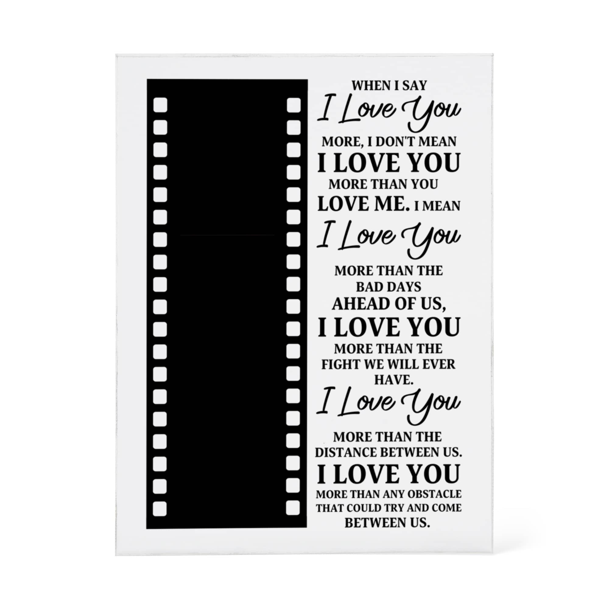 Romantic photo collage acrylic block for couples