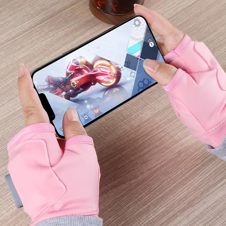 Electric Heating Gloves 360 Degree Heating Electric Heated Gloves Fingerless Touchscreen for Outdoor Hiking Cycling