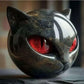 Decorative Black Cat Stone Figurine - Marble-Like Resin Sculpture