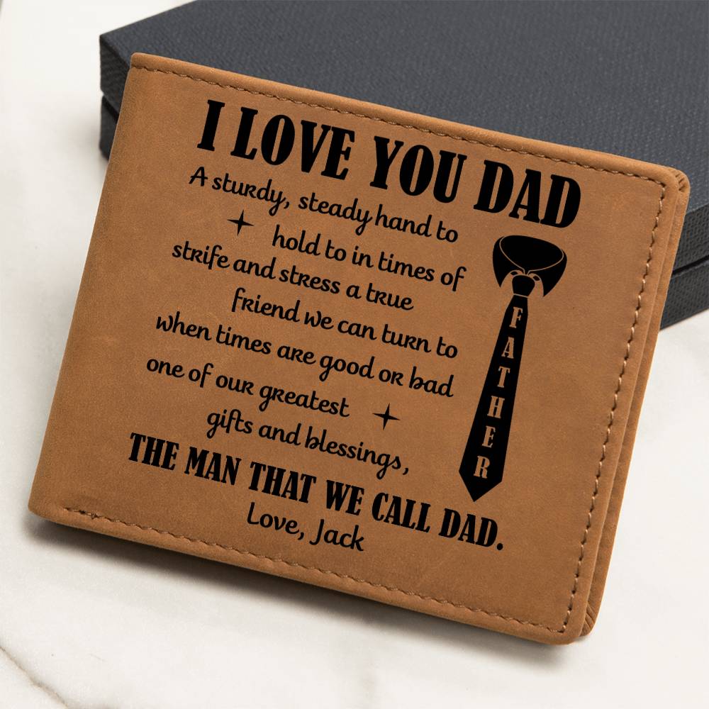 I Love You Dad Personalized Leather Wallet - Emotional Father&
