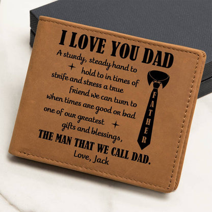 I Love You Dad Personalized Leather Wallet - Emotional Father&