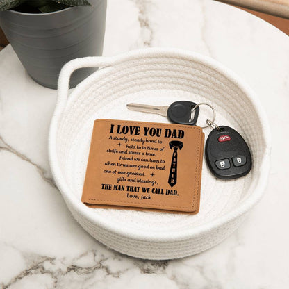 I Love You Dad Personalized Leather Wallet - Emotional Father&