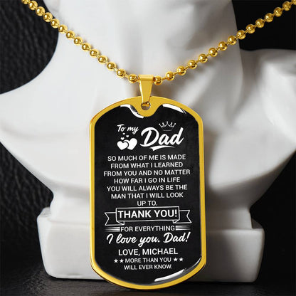 Dad necklace gift from son
