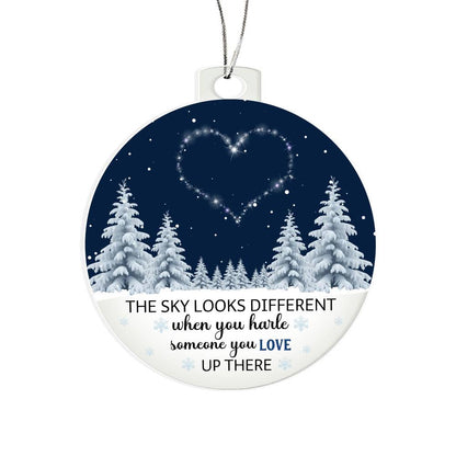 The Sky Looks Different Memorial Ornament – Remembrance Christmas Ornament for Loved Ones in Heaven | Sympathy Gift Keepsake