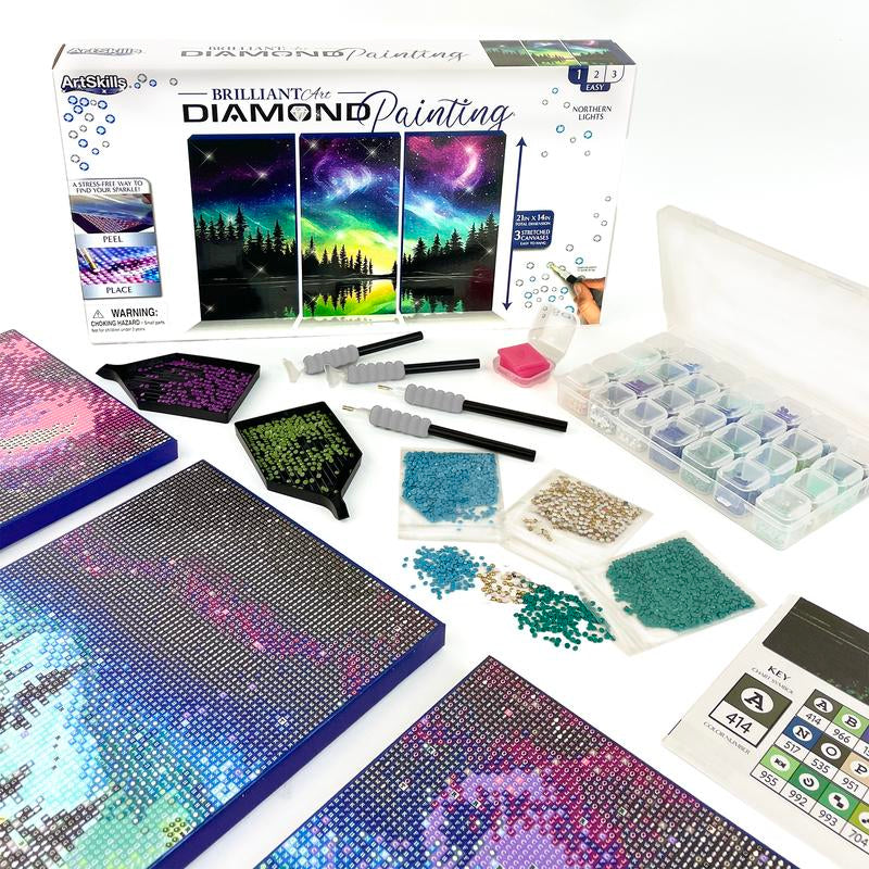 Artskills Diamond Painting Kits on Stretched Canvas 21" X 14" Complete Professional Set with Accessories for DIY Artistic Creations