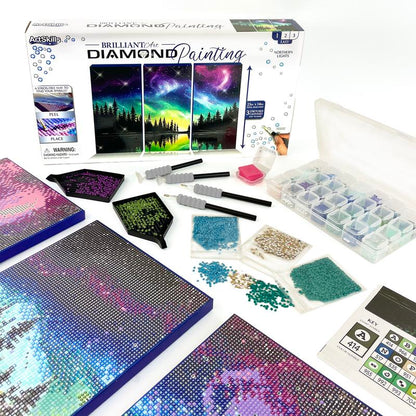 Artskills Diamond Painting Kits on Stretched Canvas 21" X 14" Complete Professional Set with Accessories for DIY Artistic Creations