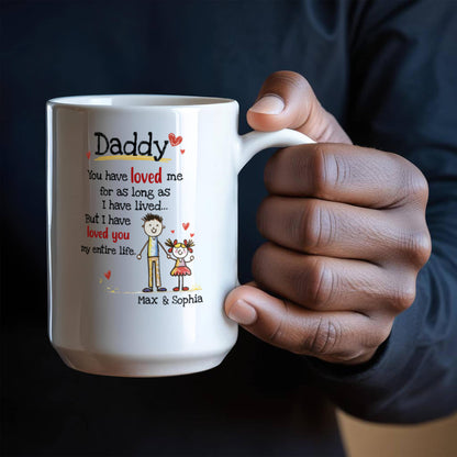 Daddy Personalized Mug from Kids – Custom Dad Coffee Mug with Kids Names, Sentimental Father’s Day Gift for Daddy