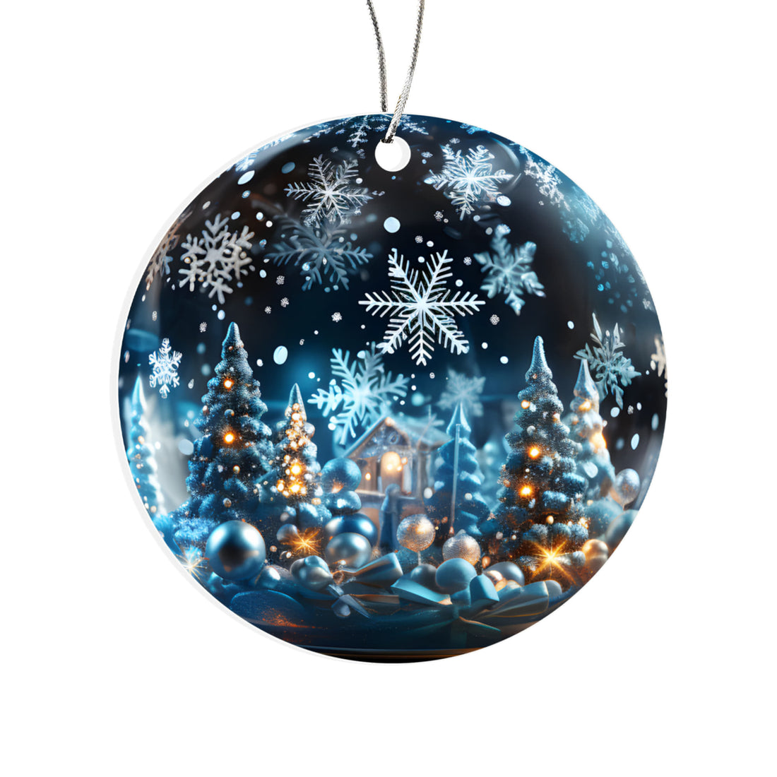 Starry Night Series  - 3D Crystal Snow Globe Christmas Ornament - Winter Wonderland