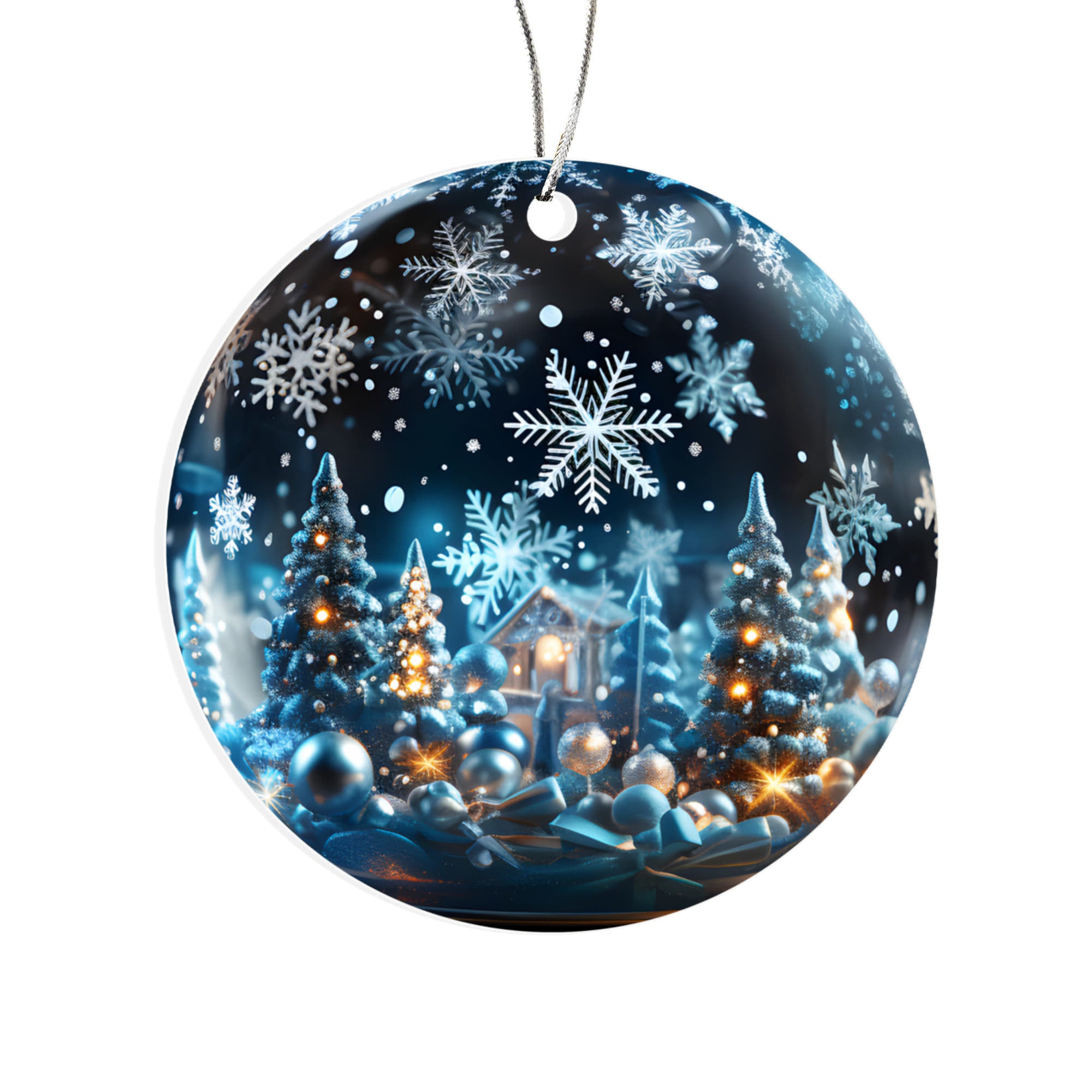 Starry Night Series  - 3D Crystal Snow Globe Christmas Ornament - Winter Wonderland