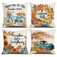 4pcs Linen Autumn Pumpkin Throw Pillow Covers 18x18"