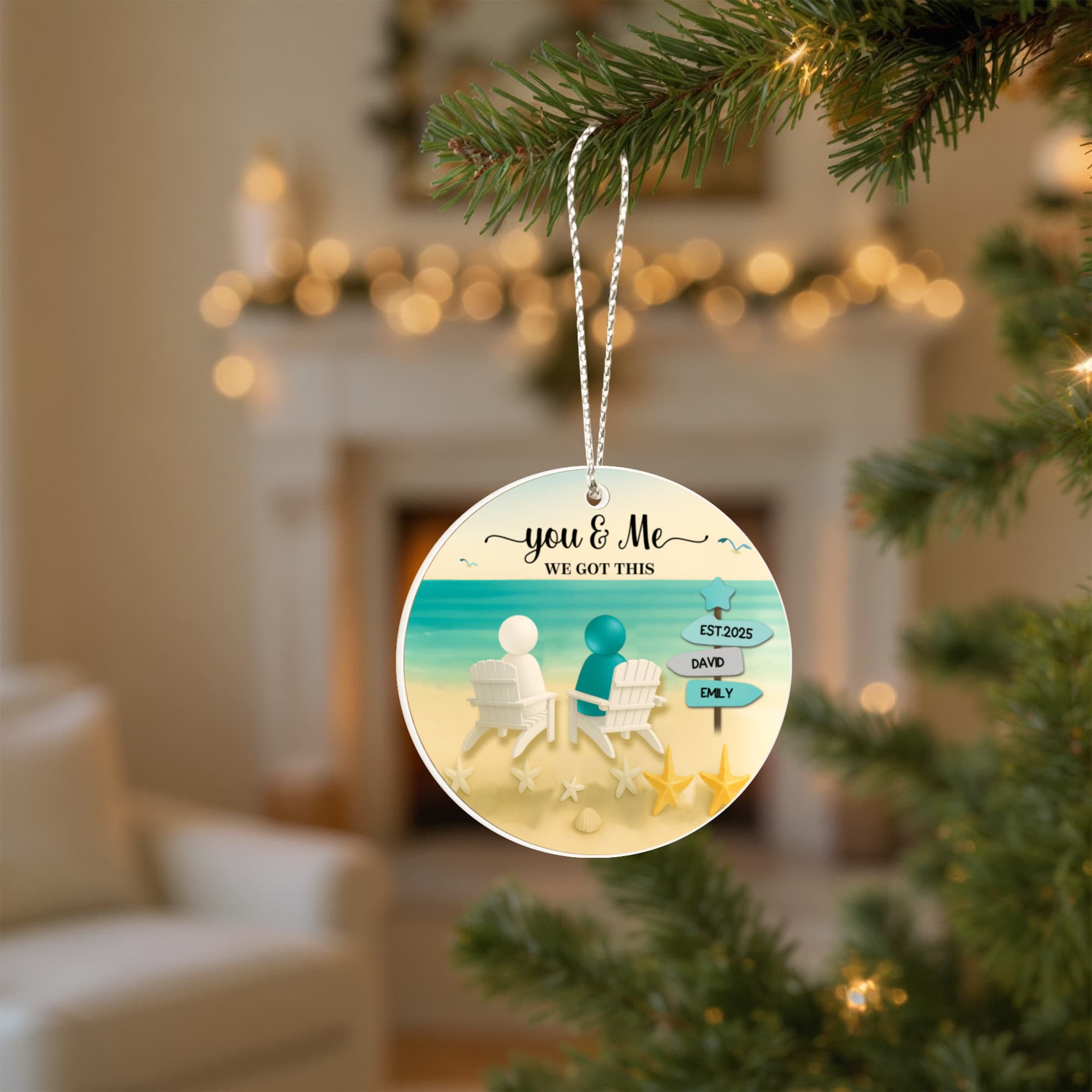 Beach Chair Couple Vacation Keepsake