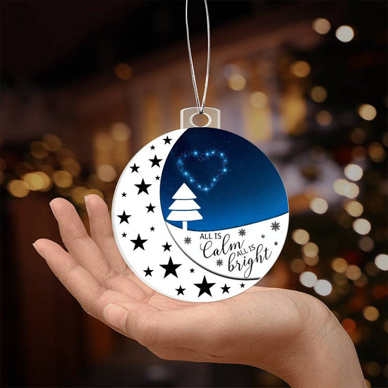 All Is Calm, All Is Bright Christmas Ornament – Peaceful Night Sky Moon Ornament | Holiday Tree Decoration 2025