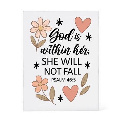 God Is Within Her Acrylic Plaque – Psalm 46:5 Scripture Gift | Christian Encouragement Decor for Women of Faith