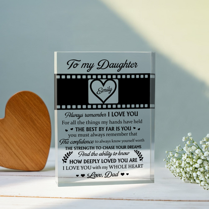 Custom Photo Memory Block for Daughter