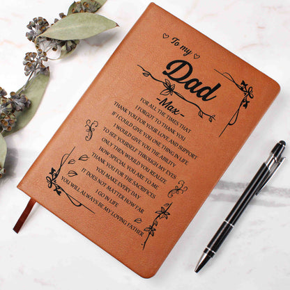 Thank you dad leather journal
