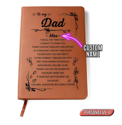 Personalized dad notebook gift