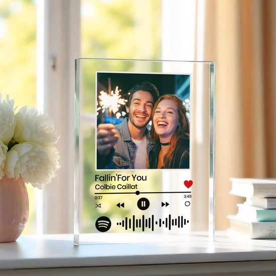 Custom Spotify Music Plaque – Couple Photo Gift | Personalized Acrylic Song Plate | Romantic Gift for Him or Her