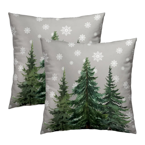 Winter Pine Forest Pillow Covers 20in x 20in Set of 2