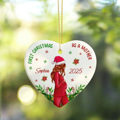 Ceramic Heart Holiday Ornament for Mothers