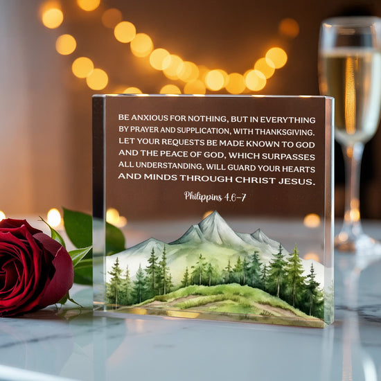 Philippians 4:6–7 Acrylic Bible Verse Plaque – Christian Gift | Faith Home Decor | Inspirational Scripture Keepsake