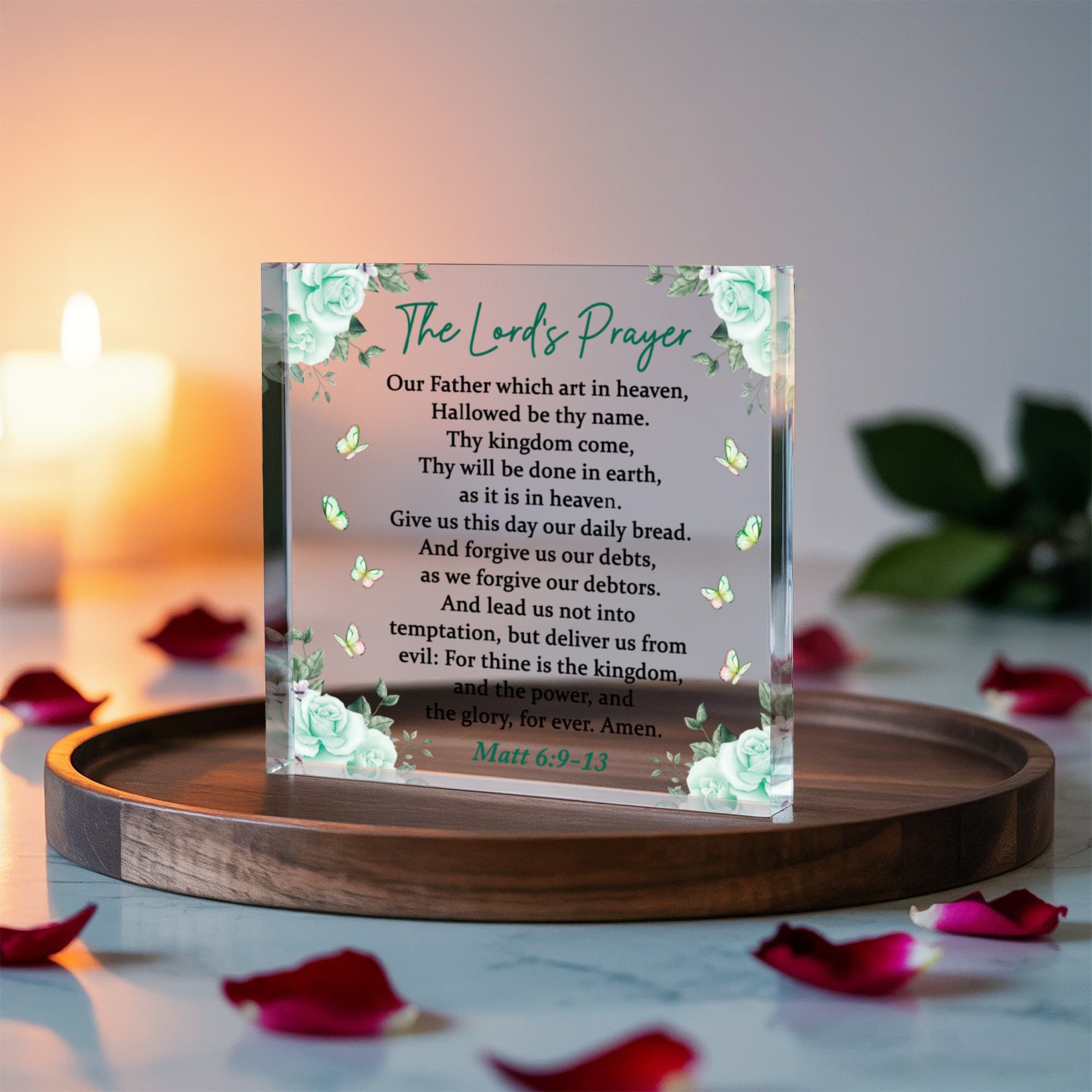 Lord’s Prayer Acrylic Block Christian Decor