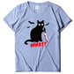 Cat T-Shirt with Blood Dagger Design