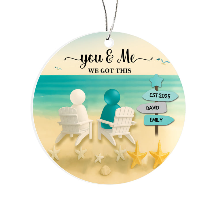 Personalized Beach Couple Ornament