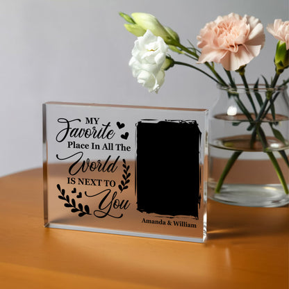 Romantic anniversary acrylic photo keepsake for couples
