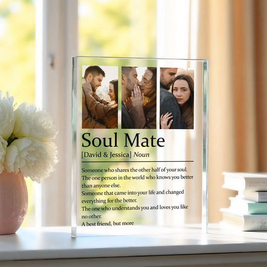 Soul Mate Definition Acrylic Block – Personalized Couple Gift | Custom Photo Keepsake