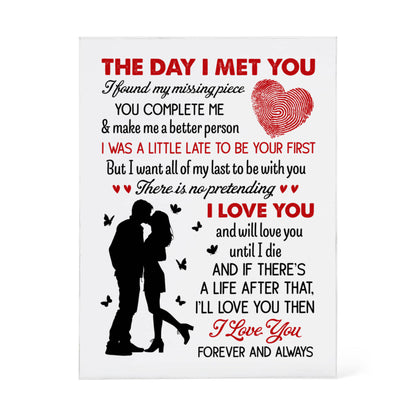 The Day I Met You Acrylic Plaque – Romantic Gift for Couple | Love Keepsake for Husband, Wife, Boyfriend, or Girlfriend