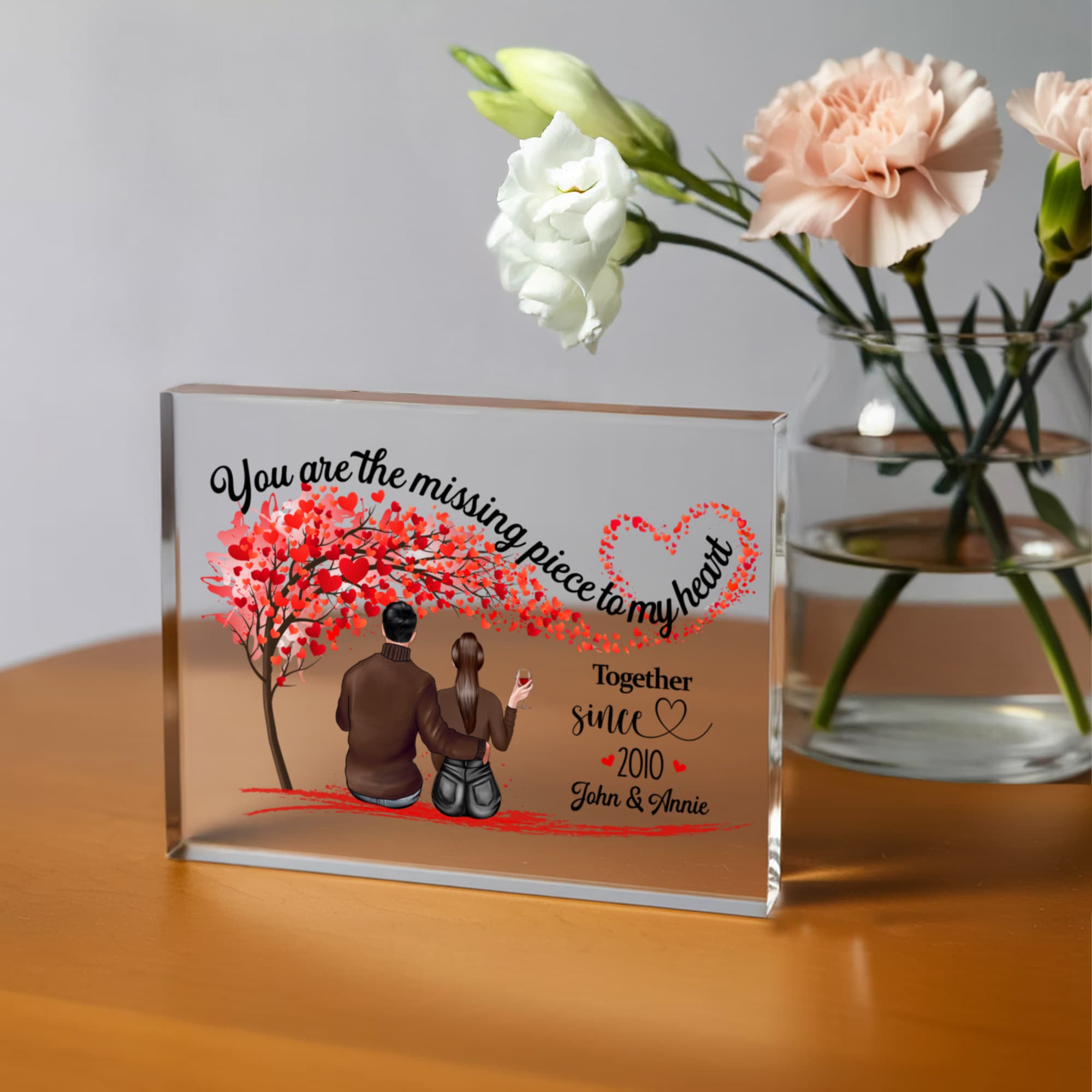 Anniversary keepsake acrylic plaque with love quote