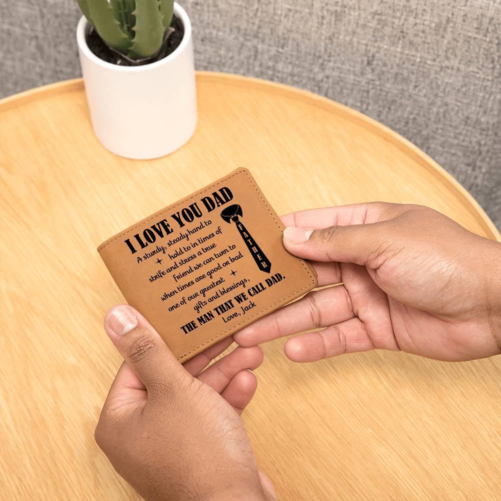 Personalized dad wallet with message
