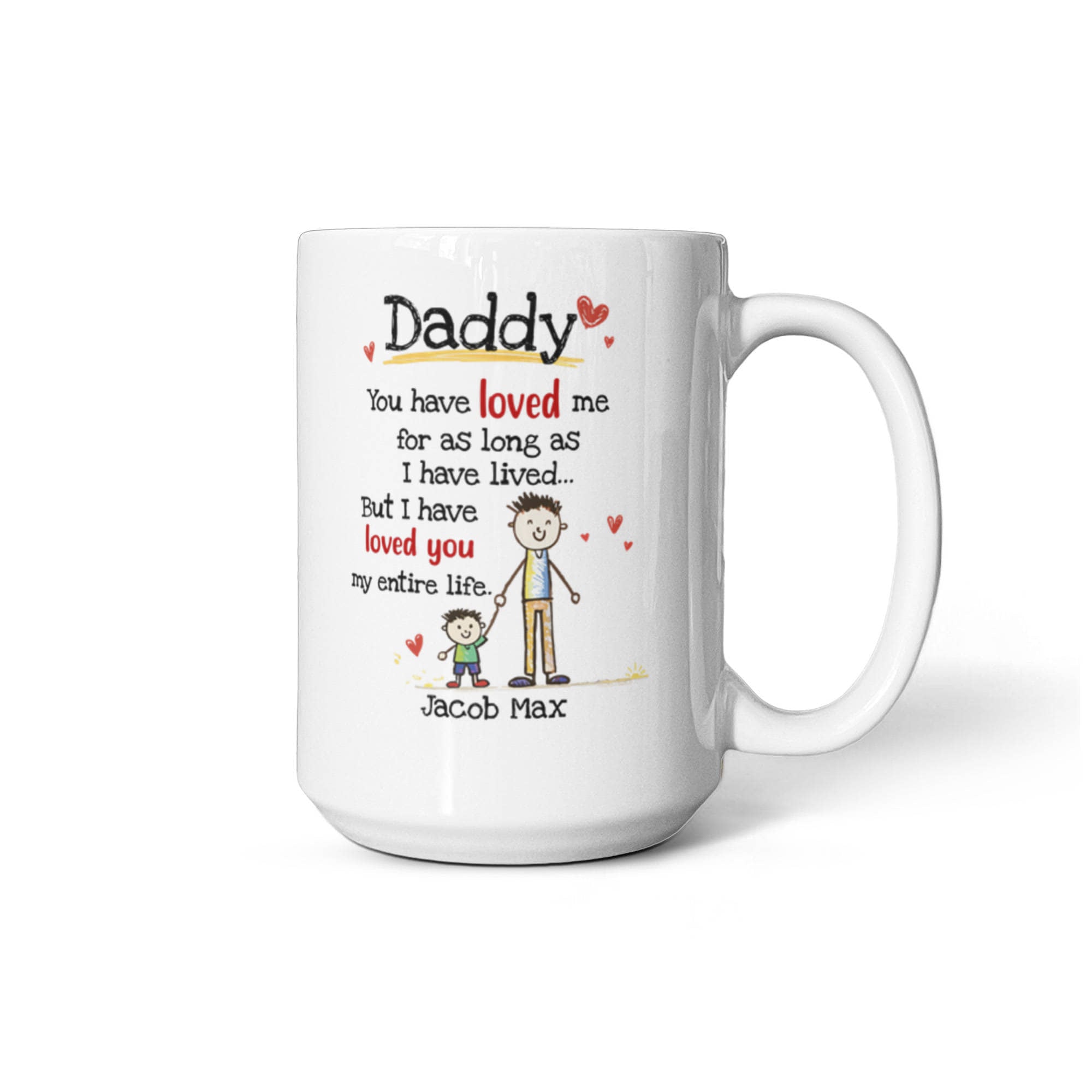 Daddy Personalized Mug from Kids – Custom Dad Coffee Mug with Kids Names, Sentimental Father’s Day Gift for Daddy