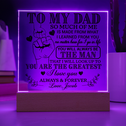 Personalized To My Dad LED Night Light Plaque - Emotional Father&