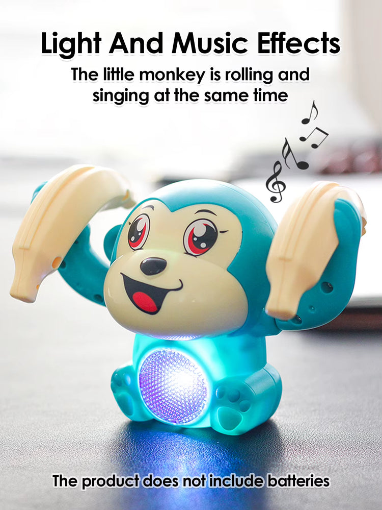 1 Baby Toy Electric Rolling Monkey Light Music Puzzle Sound Prompt Monkey Children&