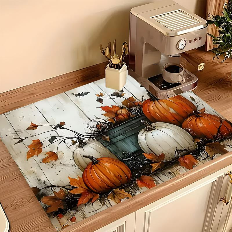 Soft Gas Stove Panel Protector Pad, Pumpkin Kitchen Design, Scratch Resistant, Easy Clean, Multi-Purpose Cover for Any Kitchen
