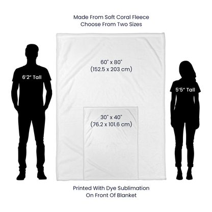 Personalized Couple Blanket with Cartoon Portrait – Custom Names Romantic Throw Blanket Gift for Husband and Wife, Anniversary or Wedding Keepsake