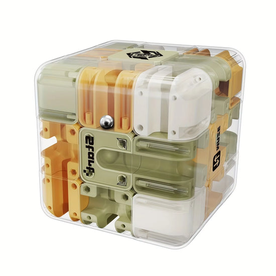 3X3 3D Puzzle Maze Game Six-Sided Transparent Maze Magic Cube Puzzle Speed Cubes Maze Toys for Kids,Children&
