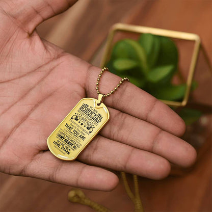 To my bonus dad personalized dog tag necklace
