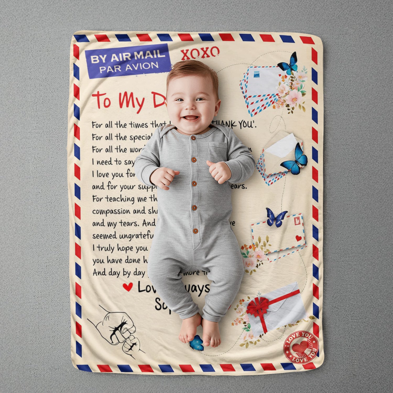 Love always dad keepsake blanket
