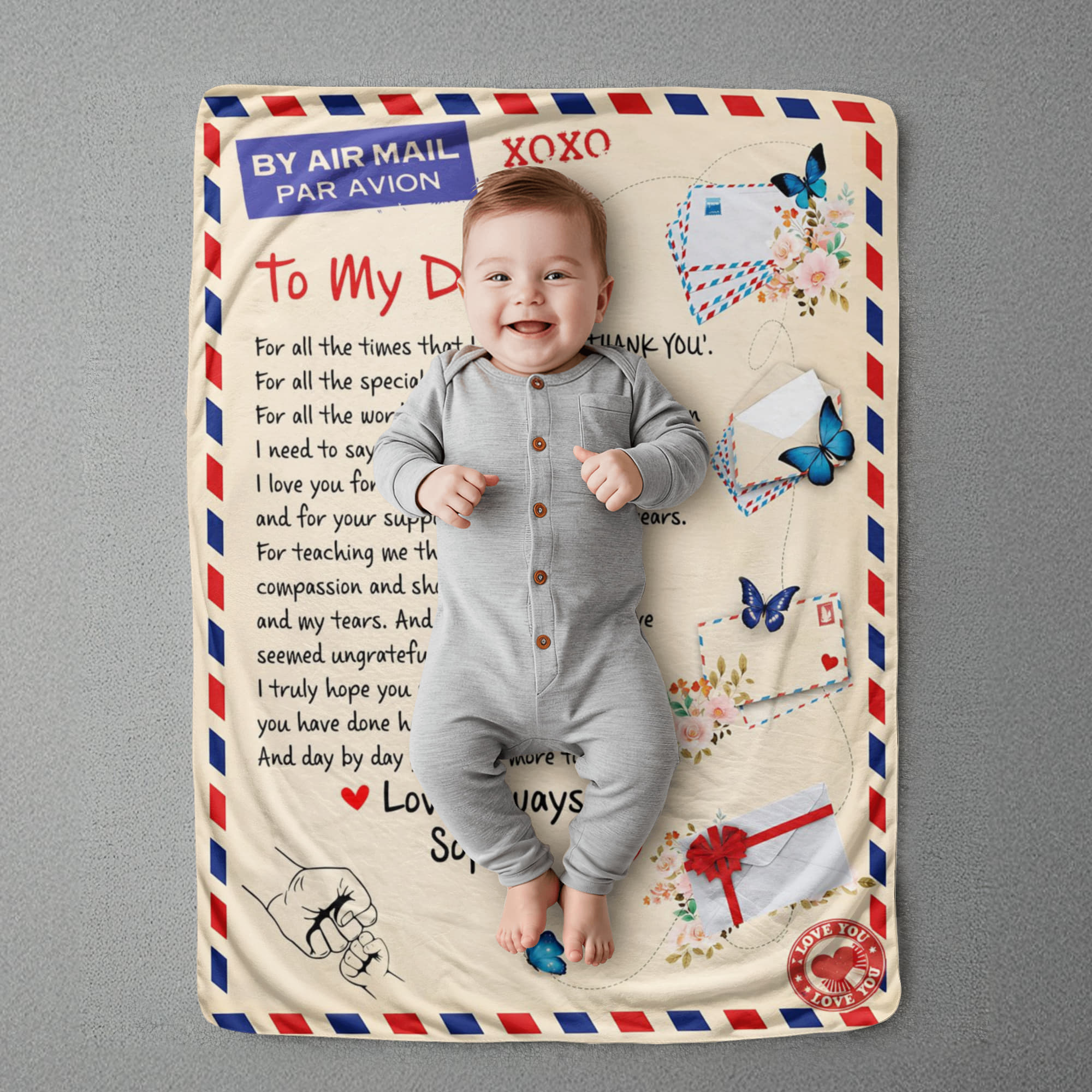 Love always dad keepsake blanket

