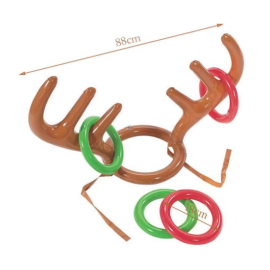 Inflatable Reindeer Antler Hat Ring Toss Game Kids Gift Christmas Family Game Toys Navidad Natal New Year Xmas Decor Noel 2023