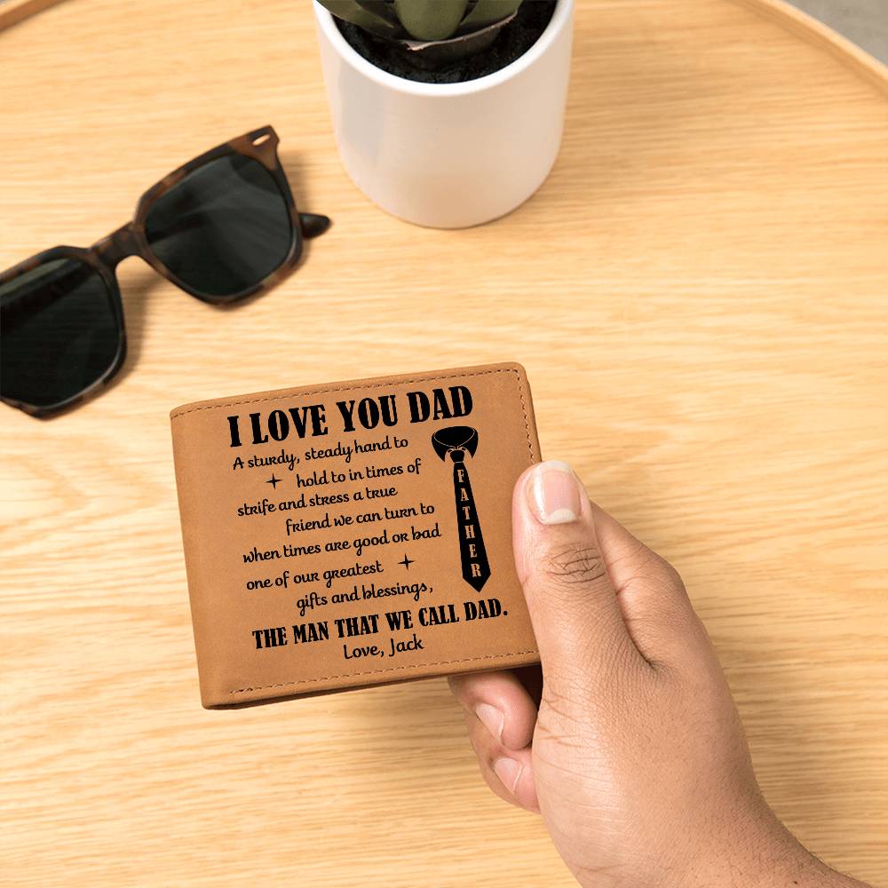 I Love You Dad Personalized Leather Wallet - Emotional Father&