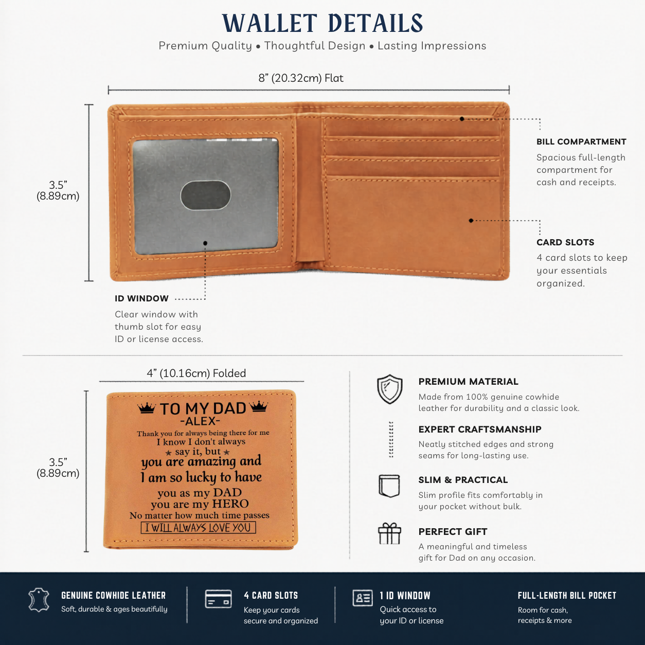 Thank you dad leather wallet
