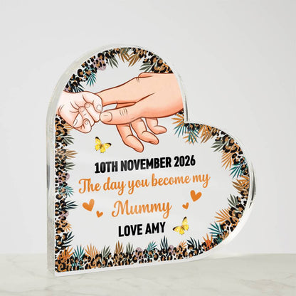 Custom The Day You Became My Mommy Plaque – Personalized Gift