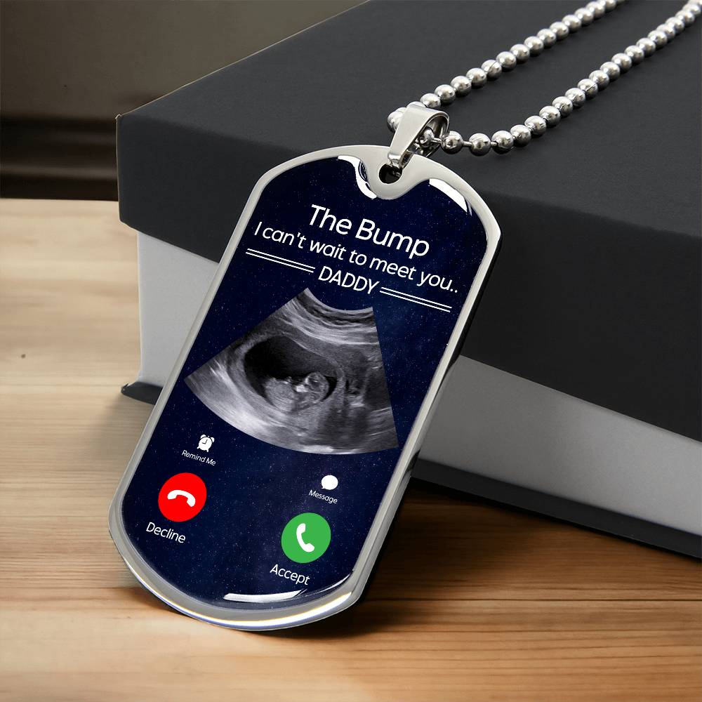 the bump calling daddy ultrasound necklace new dad gift