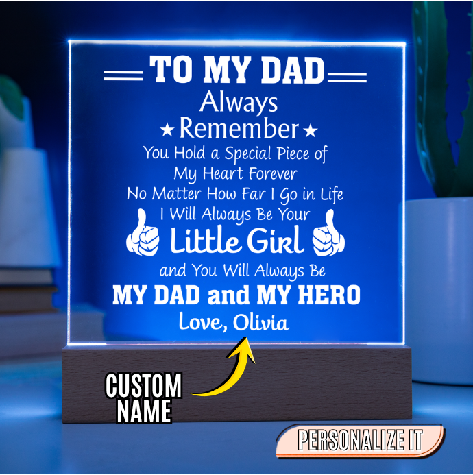 Love Olivia dad LED plaque gift